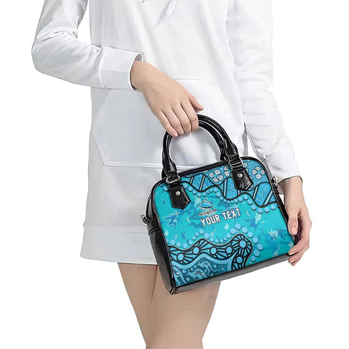 Personalized Cronulla-Sutherland Sharks Shoulder Handbag Aboriginal Pattern with Graffiti Style Design