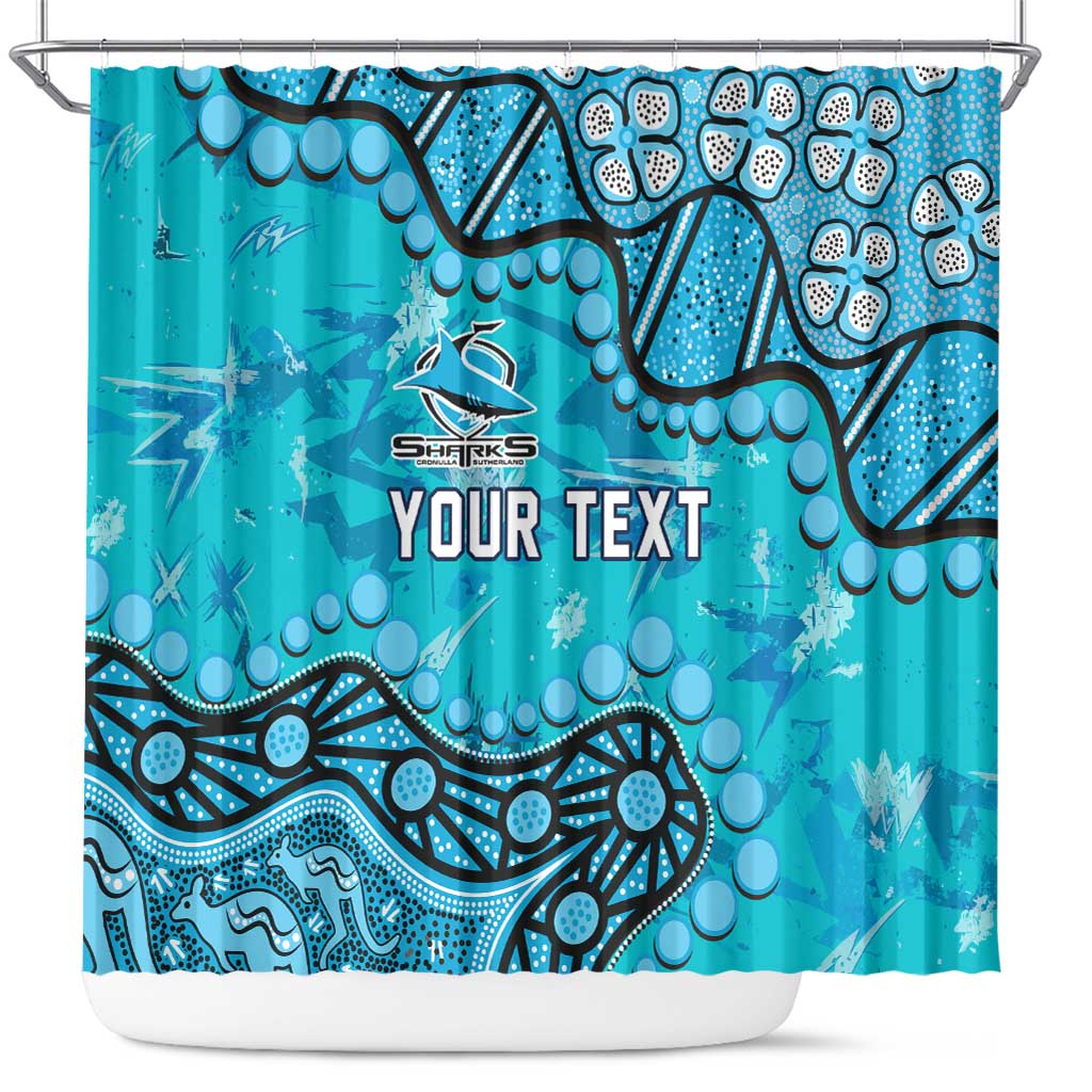 Personalized Cronulla-Sutherland Sharks Shower Curtain Aboriginal Pattern with Graffiti Style Design