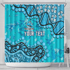 Personalized Cronulla-Sutherland Sharks Shower Curtain Aboriginal Pattern with Graffiti Style Design