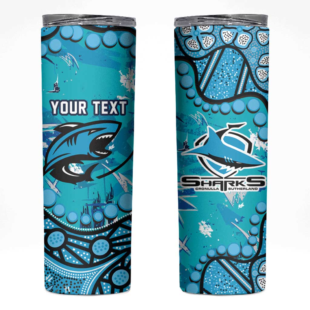 Personalized Cronulla-Sutherland Sharks Skinny Tumbler Aboriginal Pattern with Graffiti Style Design
