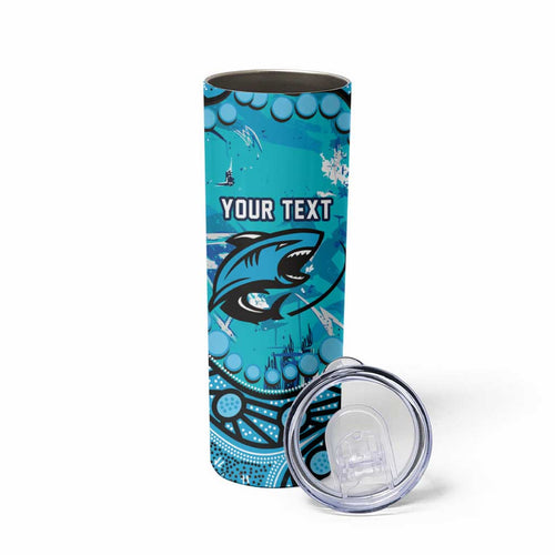 Personalized Cronulla-Sutherland Sharks Skinny Tumbler Aboriginal Pattern with Graffiti Style Design