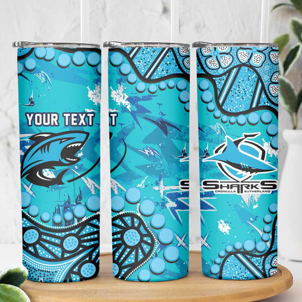 Personalized Cronulla-Sutherland Sharks Skinny Tumbler Aboriginal Pattern with Graffiti Style Design
