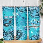 Personalized Cronulla-Sutherland Sharks Skinny Tumbler Aboriginal Pattern with Graffiti Style Design