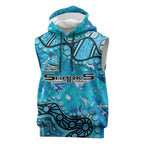 Personalized Cronulla-Sutherland Sharks Sleeveless Hoodie Aboriginal Pattern with Graffiti Style Design