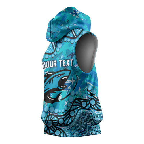 Personalized Cronulla-Sutherland Sharks Sleeveless Hoodie Aboriginal Pattern with Graffiti Style Design