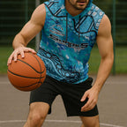 Personalized Cronulla-Sutherland Sharks Sleeveless Hoodie Aboriginal Pattern with Graffiti Style Design