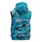 Personalized Cronulla-Sutherland Sharks Sleeveless Zip Hoodie Aboriginal Pattern with Graffiti Style Design