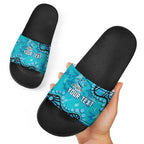 Personalized Cronulla-Sutherland Sharks Slide Sandals Aboriginal Pattern with Graffiti Style Design