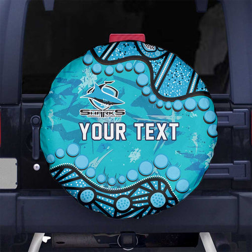 Personalized Cronulla-Sutherland Sharks Spare Tire Cover Aboriginal Pattern with Graffiti Style Design