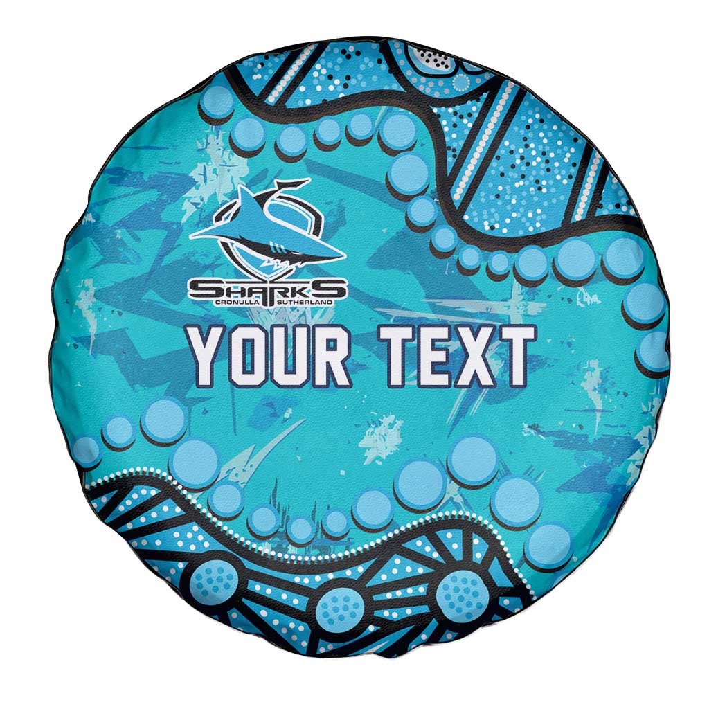 Personalized Cronulla-Sutherland Sharks Spare Tire Cover Aboriginal Pattern with Graffiti Style Design