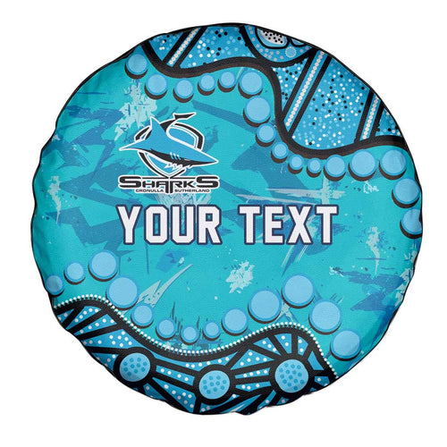 Personalized Cronulla-Sutherland Sharks Spare Tire Cover Aboriginal Pattern with Graffiti Style Design