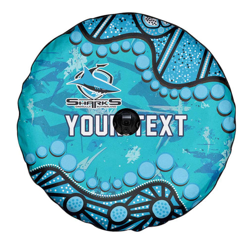 Personalized Cronulla-Sutherland Sharks Spare Tire Cover Aboriginal Pattern with Graffiti Style Design