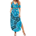 Personalized Cronulla-Sutherland Sharks Summer Maxi Dress Aboriginal Pattern with Graffiti Style Design