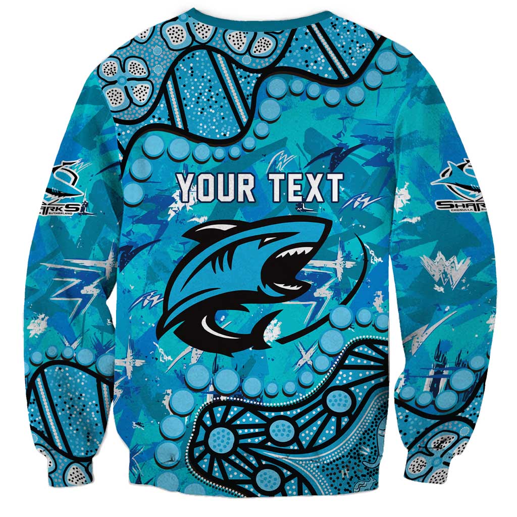 Personalized Cronulla-Sutherland Sharks Sweatshirt Aboriginal Pattern with Graffiti Style Design