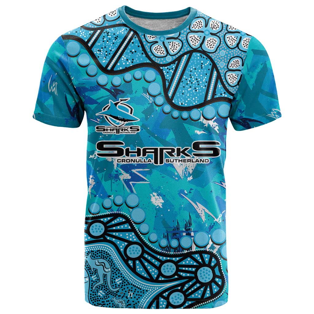 Personalized Cronulla-Sutherland Sharks T Shirt Aboriginal Pattern with Graffiti Style Design