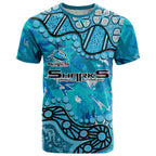 Personalized Cronulla-Sutherland Sharks T Shirt Aboriginal Pattern with Graffiti Style Design