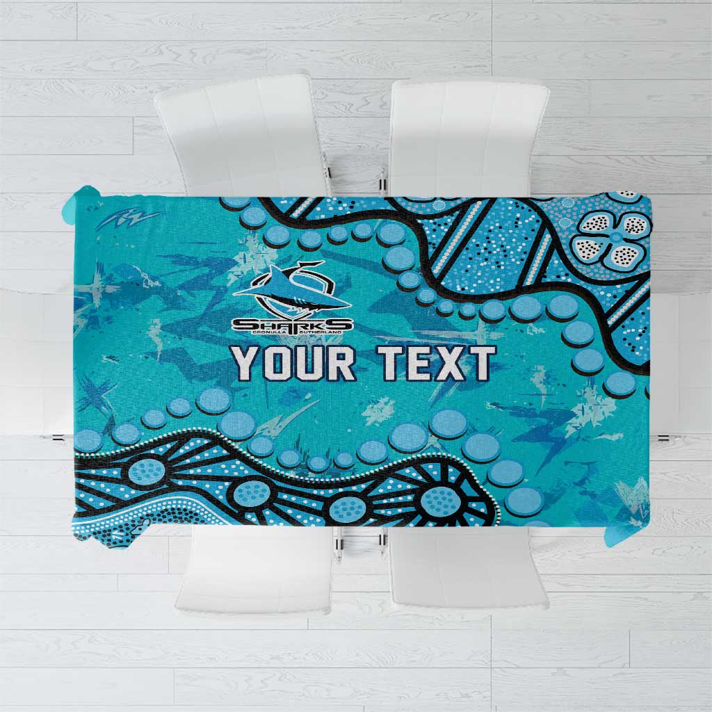 Personalized Cronulla-Sutherland Sharks Tablecloth Aboriginal Pattern with Graffiti Style Design