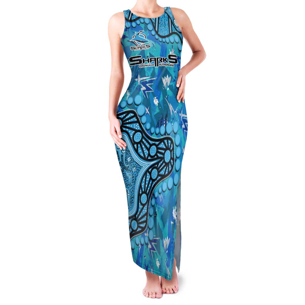 Personalized Cronulla-Sutherland Sharks Tank Maxi Dress Aboriginal Pattern with Graffiti Style Design