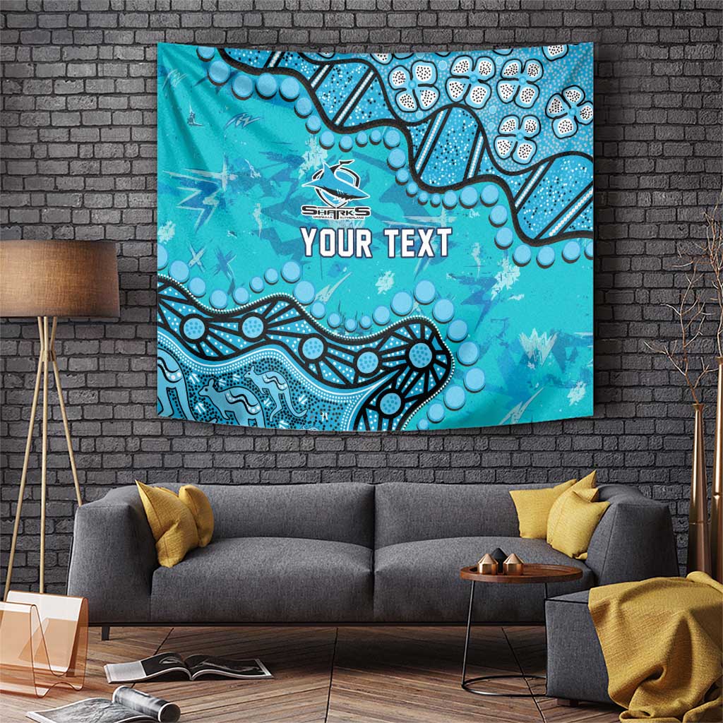 Personalized Cronulla-Sutherland Sharks Tapestry Aboriginal Pattern with Graffiti Style Design