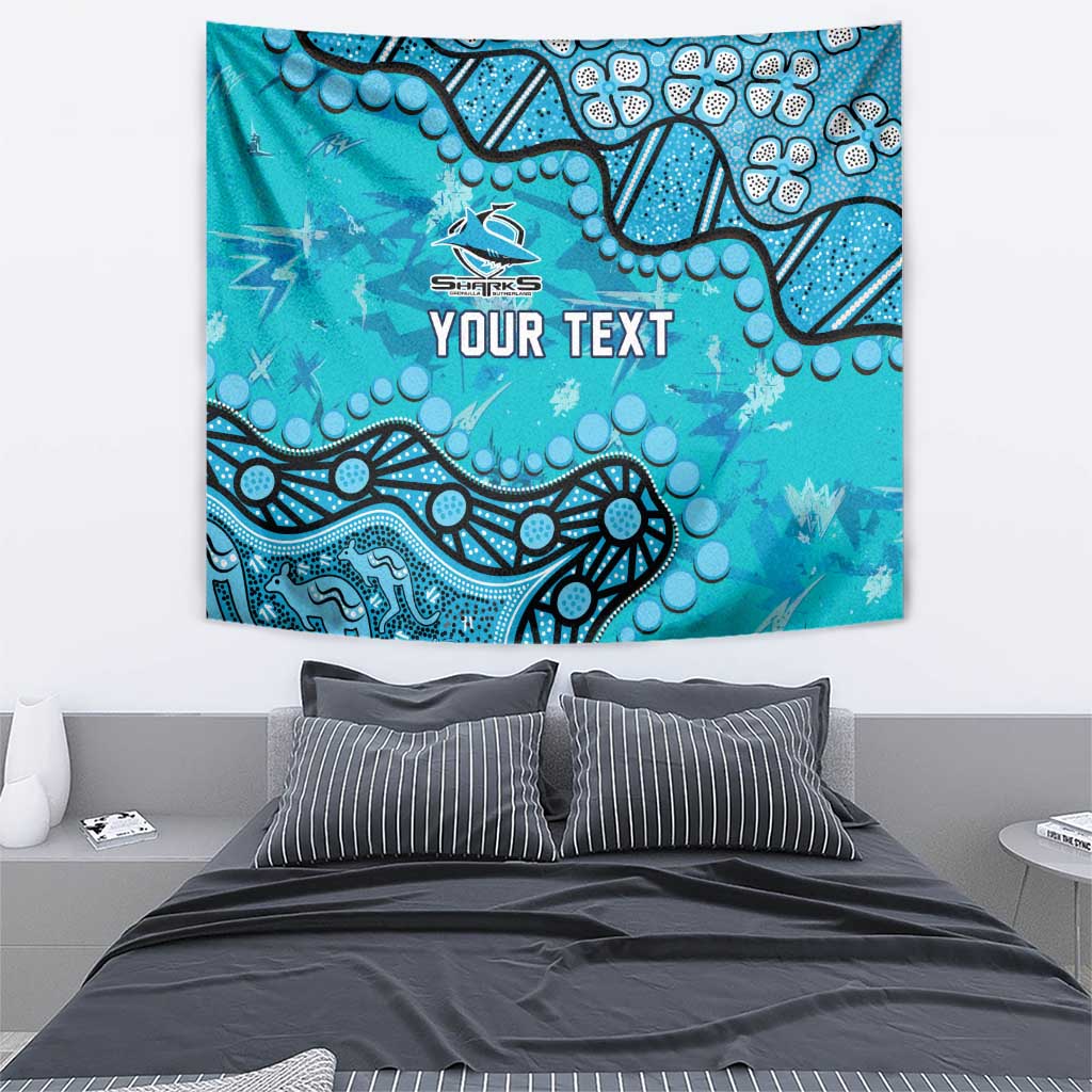 Personalized Cronulla-Sutherland Sharks Tapestry Aboriginal Pattern with Graffiti Style Design