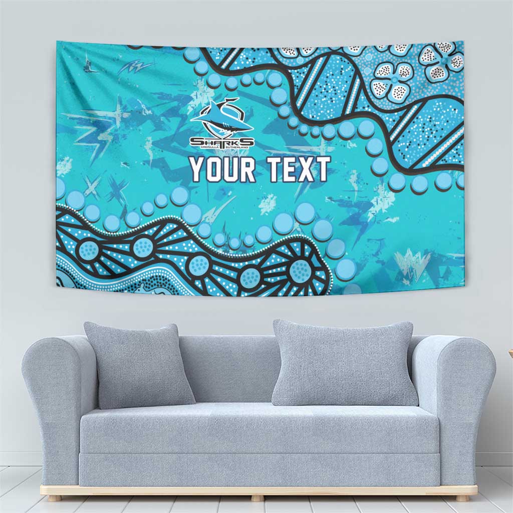 Personalized Cronulla-Sutherland Sharks Tapestry Aboriginal Pattern with Graffiti Style Design