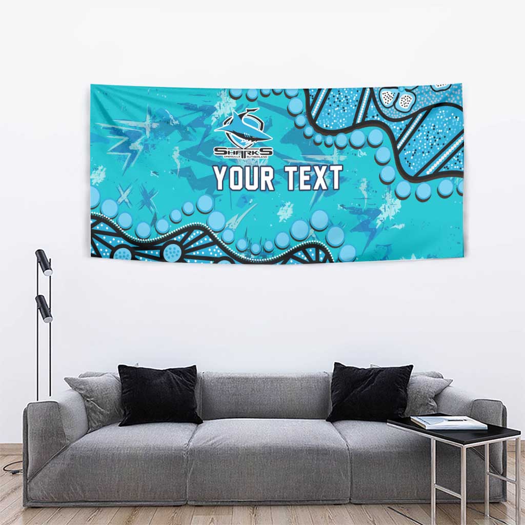 Personalized Cronulla-Sutherland Sharks Tapestry Aboriginal Pattern with Graffiti Style Design