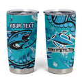 Personalized Cronulla-Sutherland Sharks Tumbler Cup Aboriginal Pattern with Graffiti Style Design