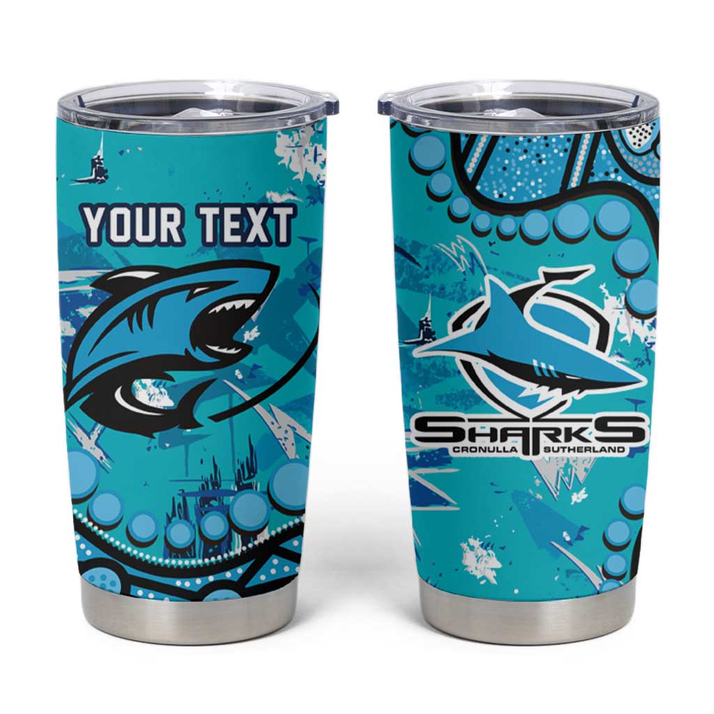 Personalized Cronulla-Sutherland Sharks Tumbler Cup Aboriginal Pattern with Graffiti Style Design