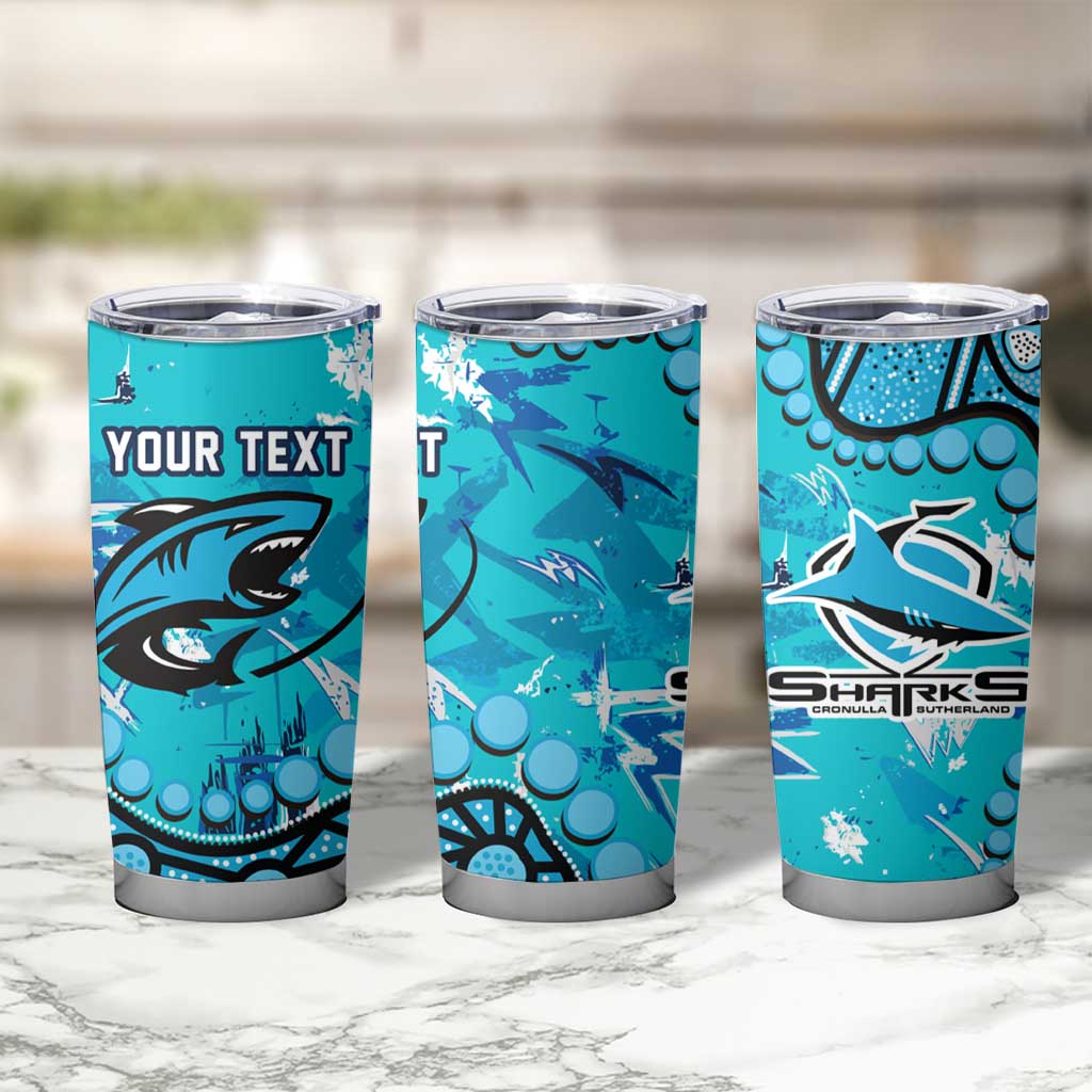 Personalized Cronulla-Sutherland Sharks Tumbler Cup Aboriginal Pattern with Graffiti Style Design