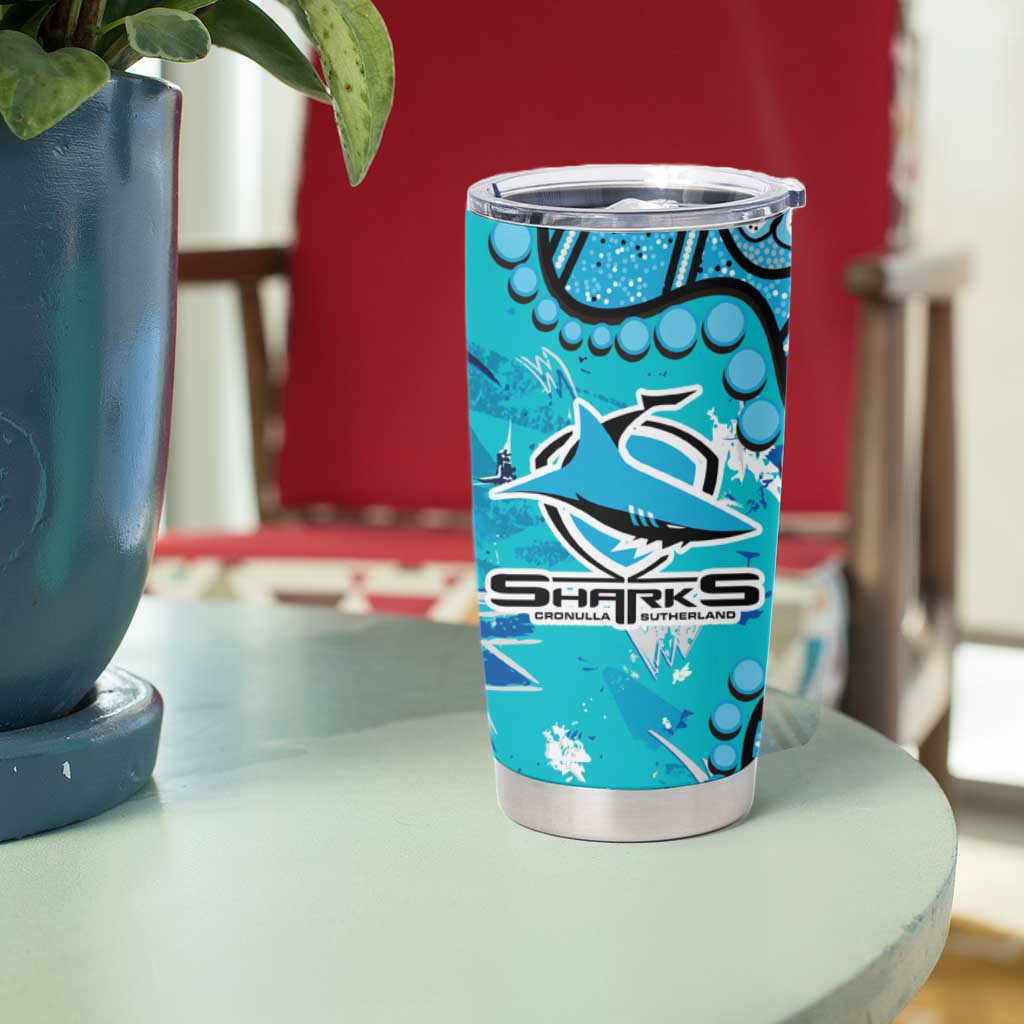 Personalized Cronulla-Sutherland Sharks Tumbler Cup Aboriginal Pattern with Graffiti Style Design