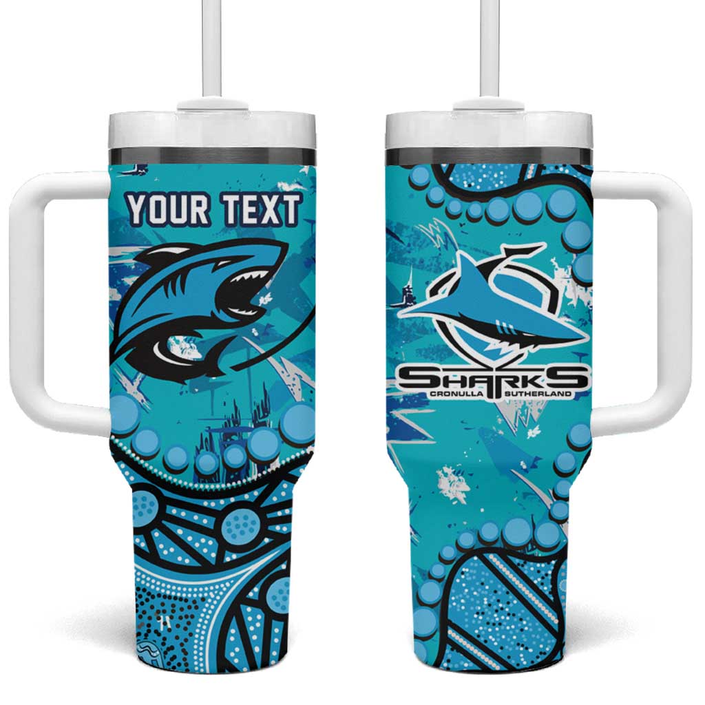 Personalized Cronulla-Sutherland Sharks Tumbler With Handle Aboriginal Pattern with Graffiti Style Design