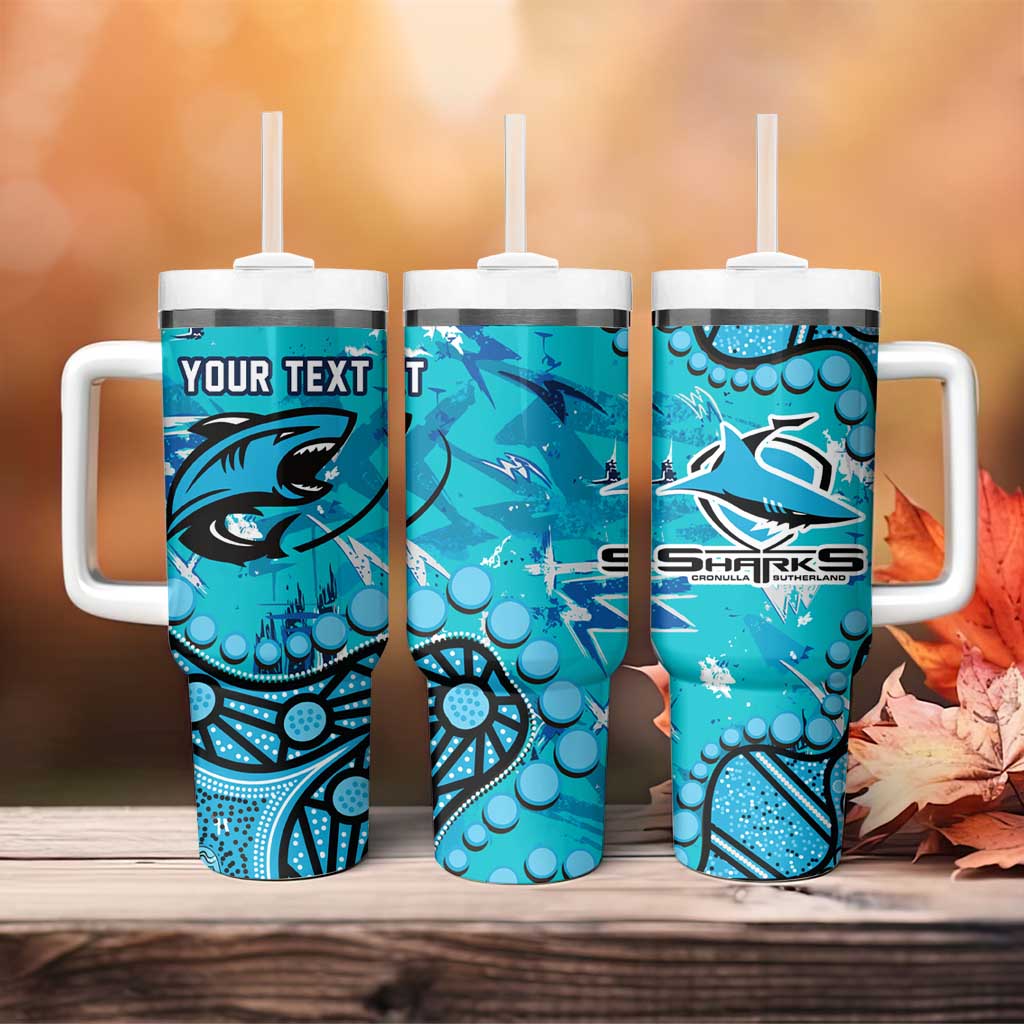 Personalized Cronulla-Sutherland Sharks Tumbler With Handle Aboriginal Pattern with Graffiti Style Design