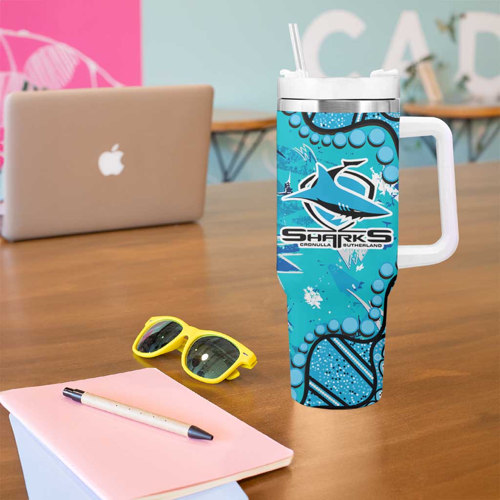 Personalized Cronulla-Sutherland Sharks Tumbler With Handle Aboriginal Pattern with Graffiti Style Design