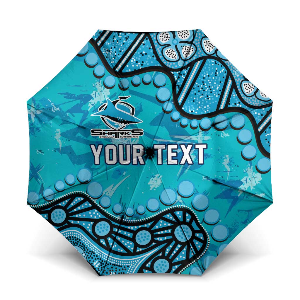 Personalized Cronulla-Sutherland Sharks Umbrella Aboriginal Pattern with Graffiti Style Design