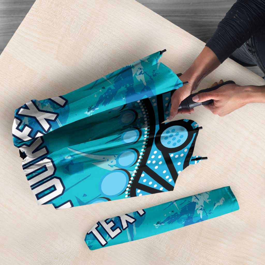 Personalized Cronulla-Sutherland Sharks Umbrella Aboriginal Pattern with Graffiti Style Design