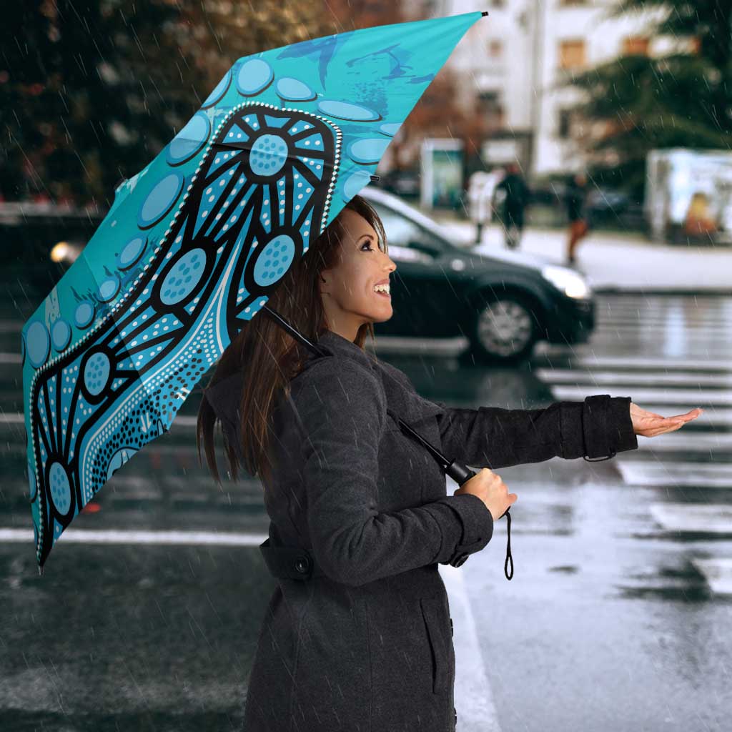 Personalized Cronulla-Sutherland Sharks Umbrella Aboriginal Pattern with Graffiti Style Design