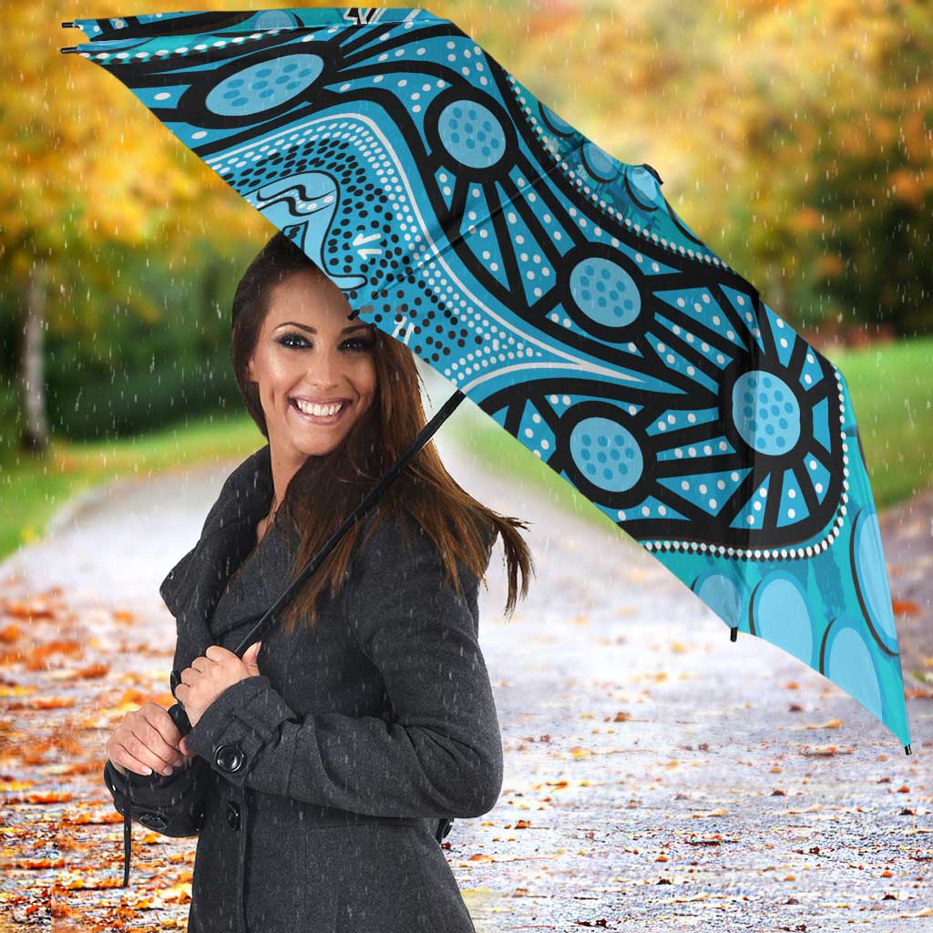 Personalized Cronulla-Sutherland Sharks Umbrella Aboriginal Pattern with Graffiti Style Design