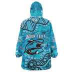 Personalized Cronulla-Sutherland Sharks Wearable Blanket Hoodie Aboriginal Pattern with Graffiti Style Design