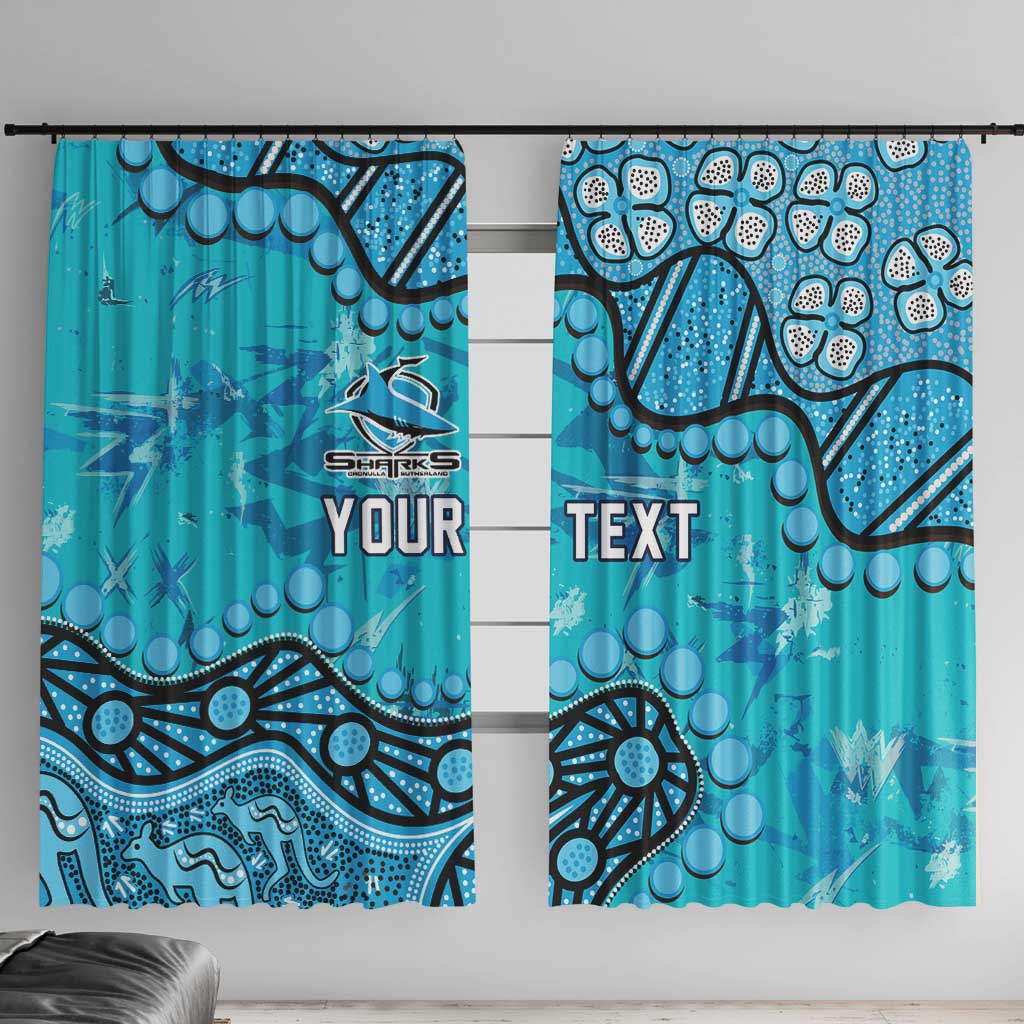 Personalized Cronulla-Sutherland Sharks Window Curtain Aboriginal Pattern with Graffiti Style Design