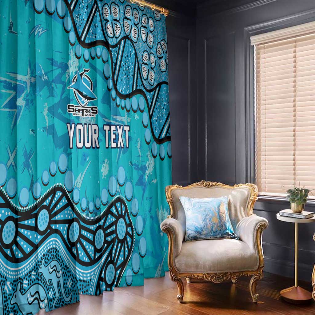Personalized Cronulla-Sutherland Sharks Window Curtain Aboriginal Pattern with Graffiti Style Design