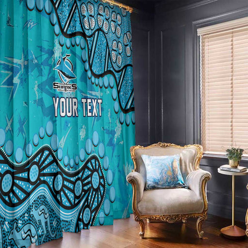 Personalized Cronulla-Sutherland Sharks Window Curtain Aboriginal Pattern with Graffiti Style Design