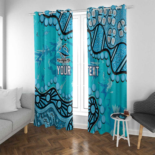 Personalized Cronulla-Sutherland Sharks Window Curtain Aboriginal Pattern with Graffiti Style Design