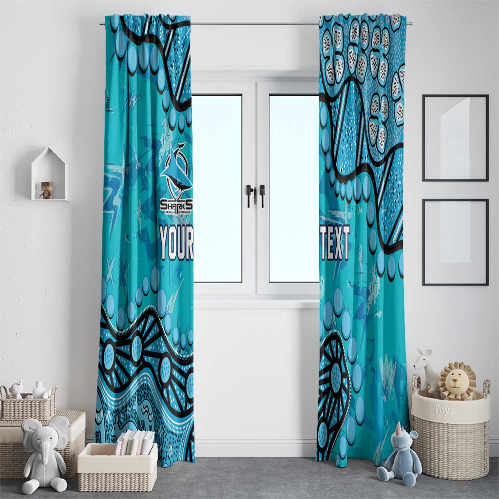 Personalized Cronulla-Sutherland Sharks Window Curtain Aboriginal Pattern with Graffiti Style Design