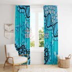 Personalized Cronulla-Sutherland Sharks Window Curtain Aboriginal Pattern with Graffiti Style Design