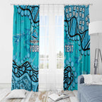 Personalized Cronulla-Sutherland Sharks Window Curtain Aboriginal Pattern with Graffiti Style Design
