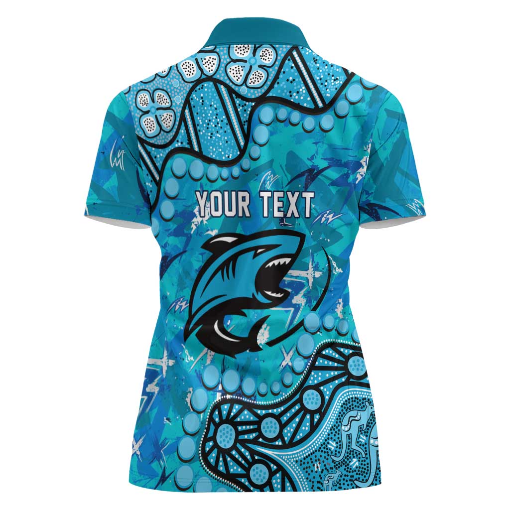 Personalized Cronulla-Sutherland Sharks Women Polo Shirt Aboriginal Pattern with Graffiti Style Design