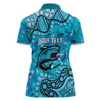 Personalized Cronulla-Sutherland Sharks Women Polo Shirt Aboriginal Pattern with Graffiti Style Design