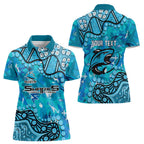 Personalized Cronulla-Sutherland Sharks Women Polo Shirt Aboriginal Pattern with Graffiti Style Design