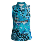 Personalized Cronulla-Sutherland Sharks Women Sleeveless Polo Shirt Aboriginal Pattern with Graffiti Style Design