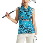 Personalized Cronulla-Sutherland Sharks Women Sleeveless Polo Shirt Aboriginal Pattern with Graffiti Style Design